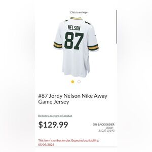 Green Bay Packers Jordy Nelson Jersey